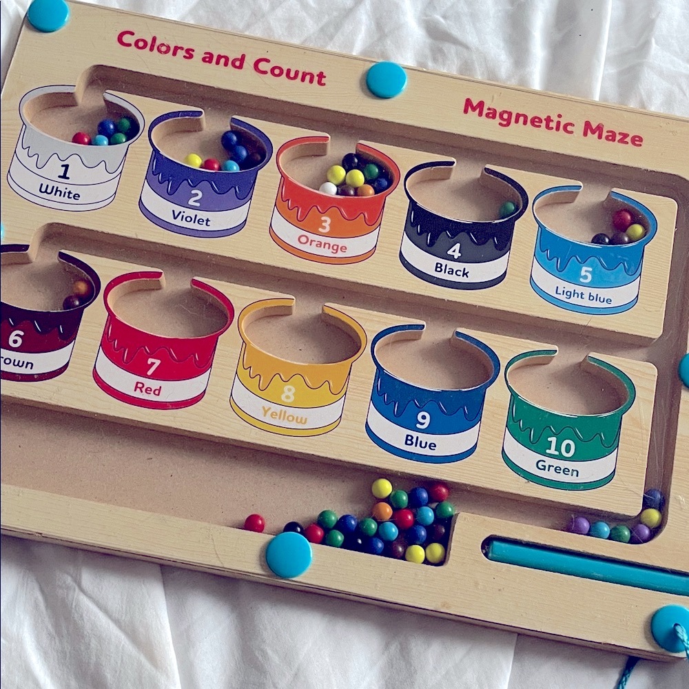 Montessori inspired Color and count Magnetic Maze